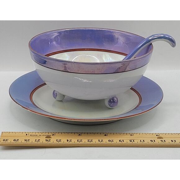Vintage Noritake M Lusterware Footed Soup Bowl Ladle and Saucer Pattern N‎ N3008 - Picture 16 of 16